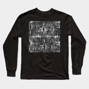 Bright Black and White Shibori Long Sleeve T-Shirt